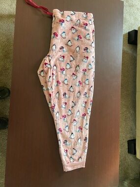 Cozy Pink Penguin Fleece Pajama Pants